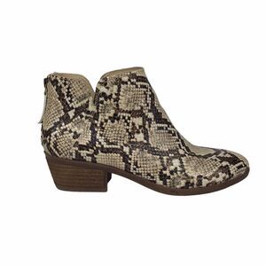 Michael by Michael Shannon Nadya Snake Ankle Boot Size 7M Block Heel Booties